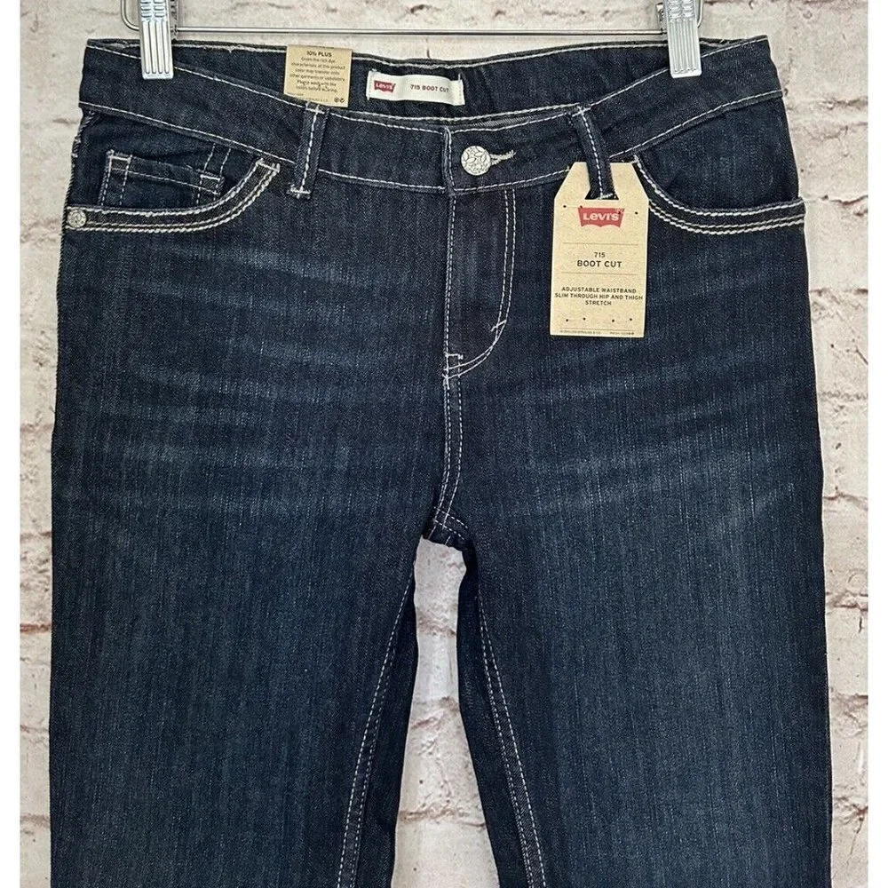 Levi's 715 Jeans Dark Wash 10.5 PLUS Rodeo Barrel Racing Bootcut Flap Pocket